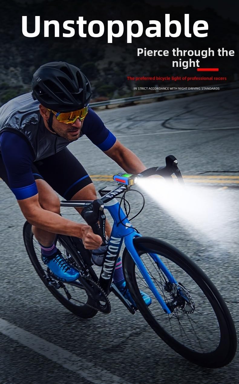 for Bicycle Lights, Wired Speedometer with Horn, Bicycle Headlight, Anti-Theft Alarm, and Multi-Function Equipment