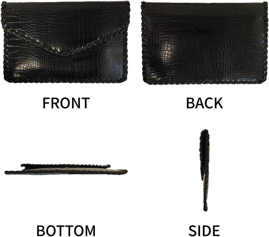 JNB Flat Crocodile Pattern Envelope clutch
