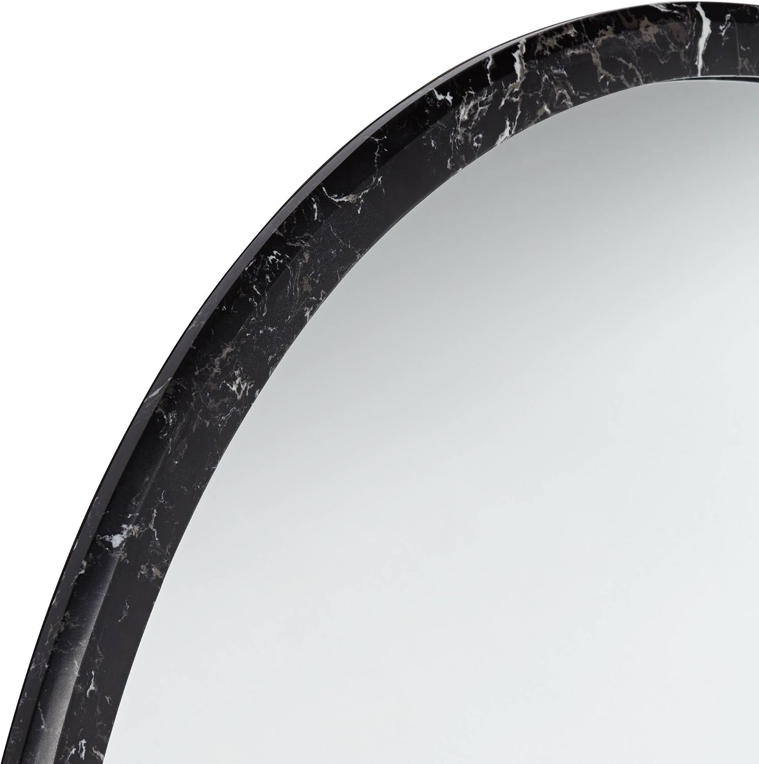 Possini Euro Design Possini Euro Harriet 34" Wide Black Faux Marble Round Wall Mirror