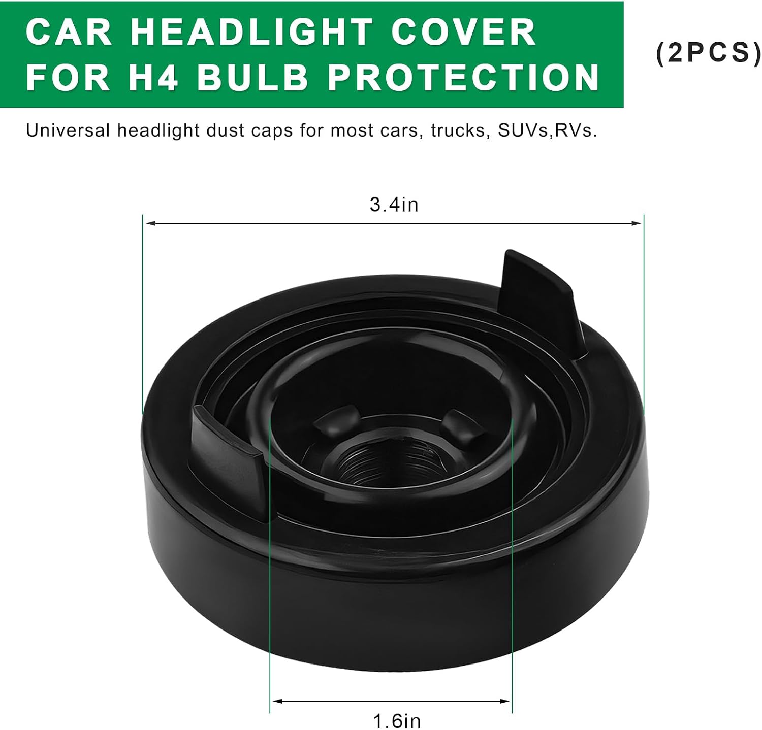 2 PCS Car Headlight Dust Caps, 80mm Rubber Dust Cover Sealing Cap Replacement for H4 Light Bulb, Waterproof & Dustproof Headlight Protective Caps for Cars Trucks SUVs