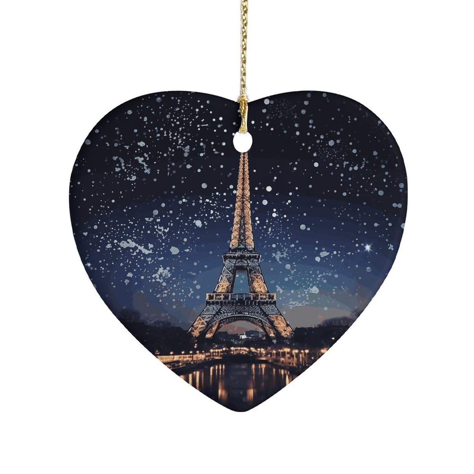 Fekiloot Style Night Paris Eiffel Tower Ceramic Ornament Home Decor Keepsake