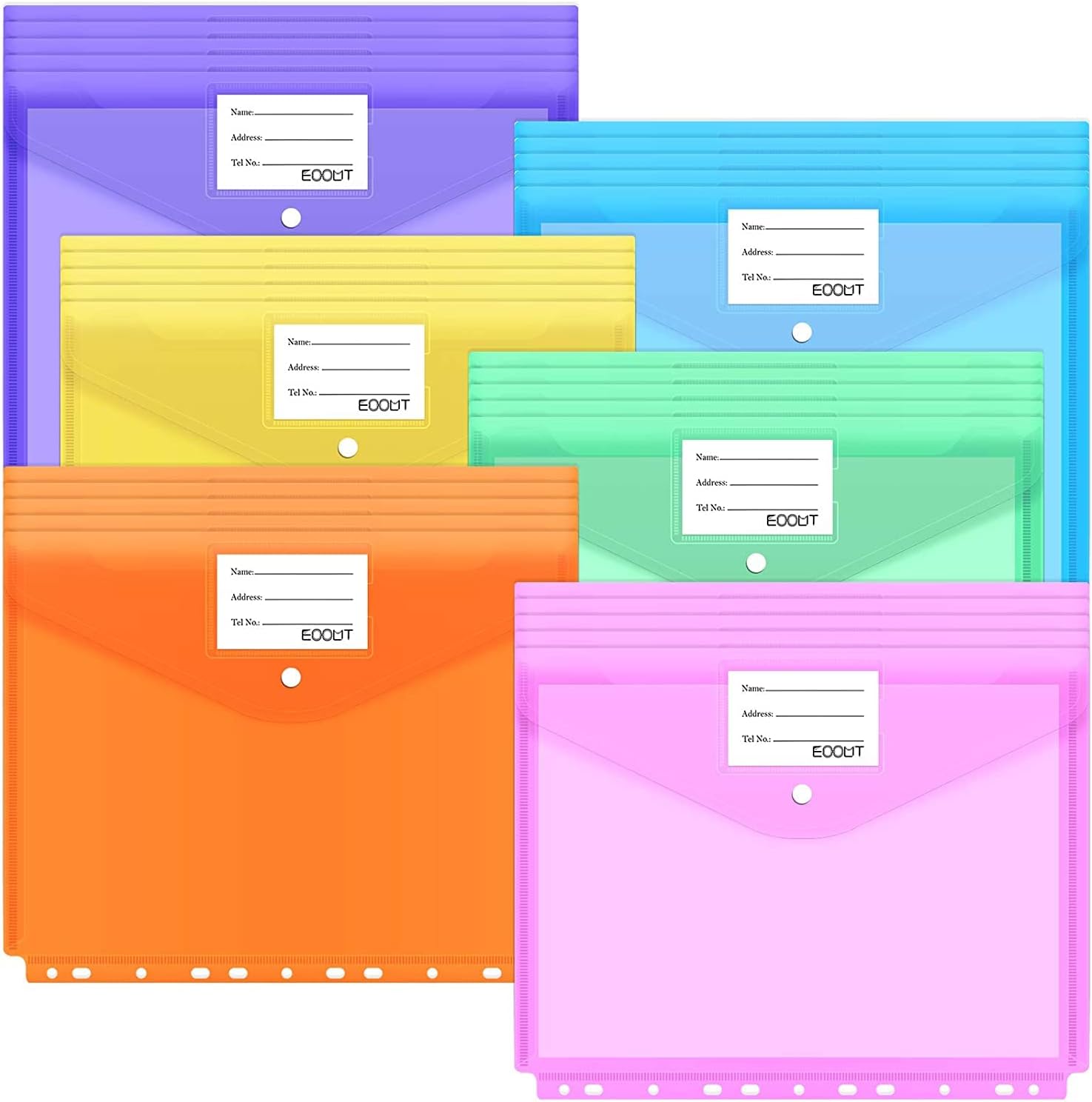 EOOUT 30pcs Binder Pocket, Binder Pockets for 3 Ring