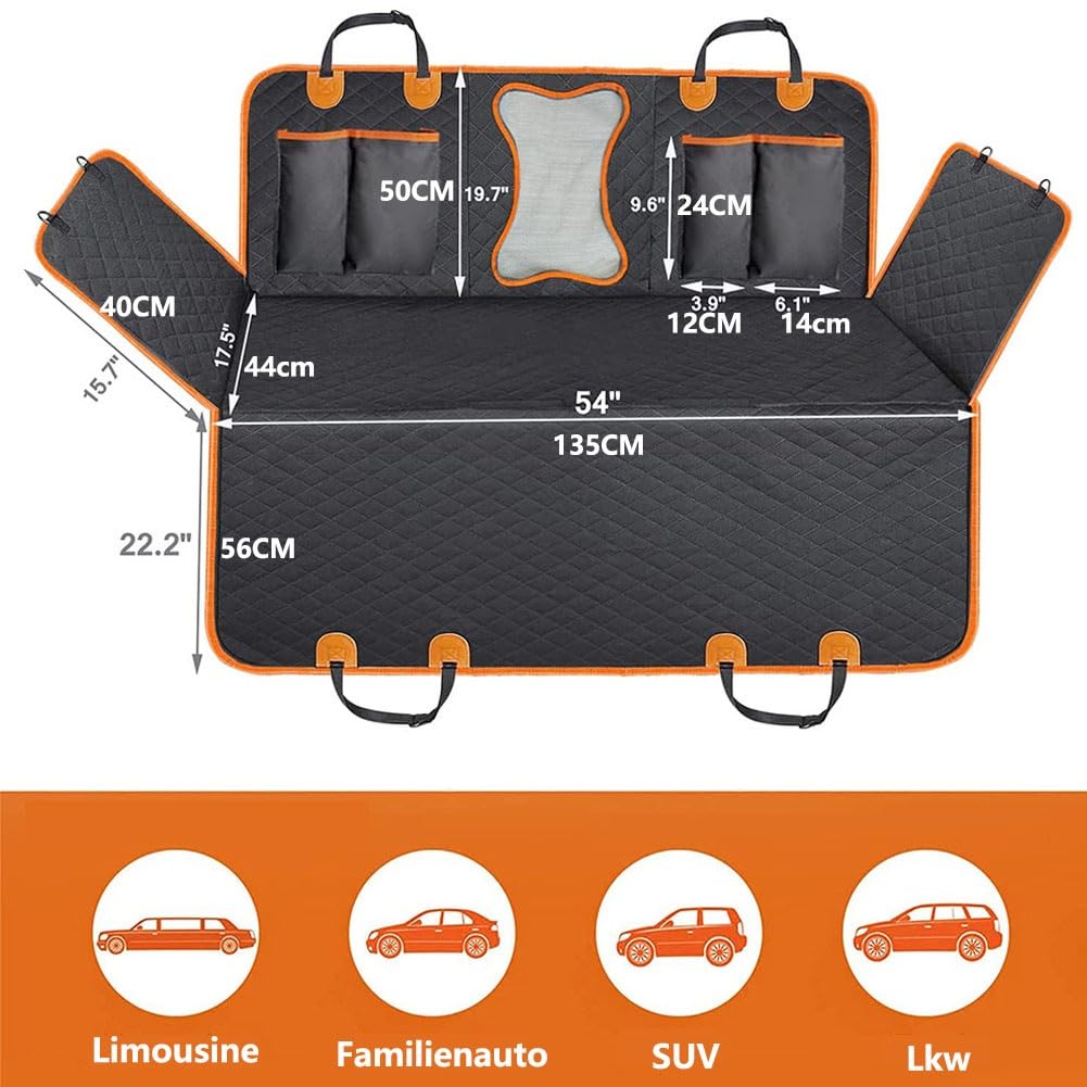 Hundedecke Auto Rückbank kompatibel mit Hyundai Tucson 2021-2024 Kratzfest 600D Oxford Kofferraum Matte Wasserfest