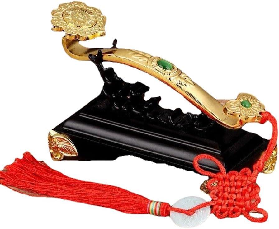 15cm Chinese Amulet Crafts Auspicious Ruyi Home Feng Shui Decoration Yellow