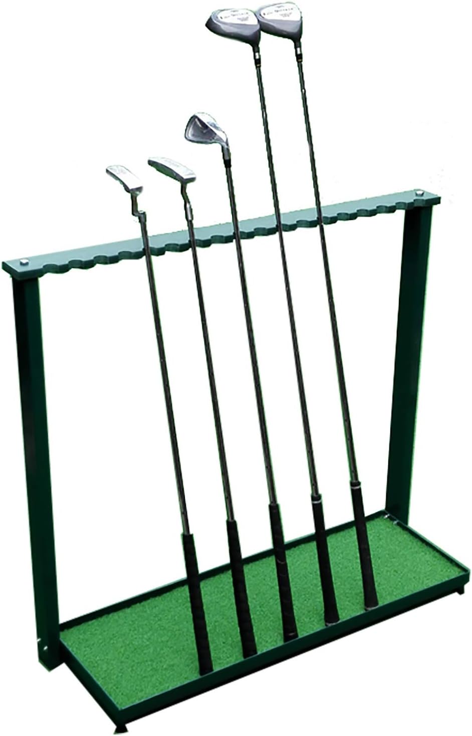 Golf Club Organizers Display Stand, 18 Putter Metal Storage Holder, Golf Cue Organizer Equipment Storage Rack, Green