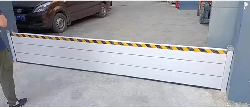 Reusable Heavy Duty Aluminum Flood Water Barrier Door, Flood Protection Barriers for Garage Door/Basement/Outside, Detachable Mobile Rain Water BaffleH60CM/24IN,W6.5FT/198CM