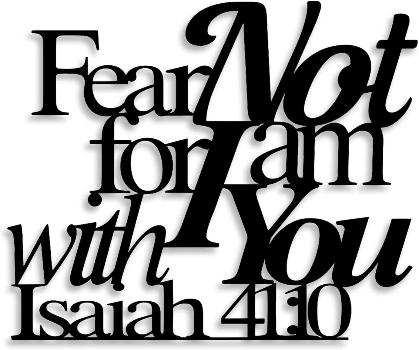 LIYOUYA Isaiah 41:10 Metal Wall Decor – Room Decor Black Christian Scripture Wall Art Home Decor for Living Room, Bedroom, Dining Room (Black)