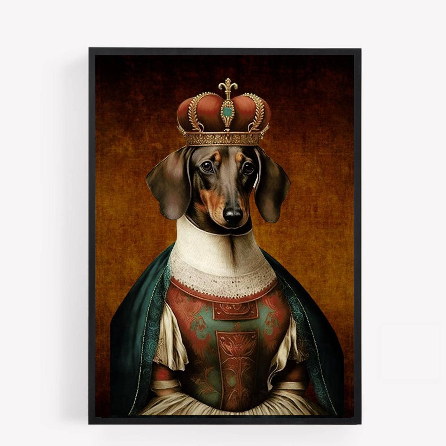 gfc Royal sausage dachshund dog Print Picture Poster vintage style A4 UNFRAMED fancy dress victorian stem punk wall art Home decor Decorating