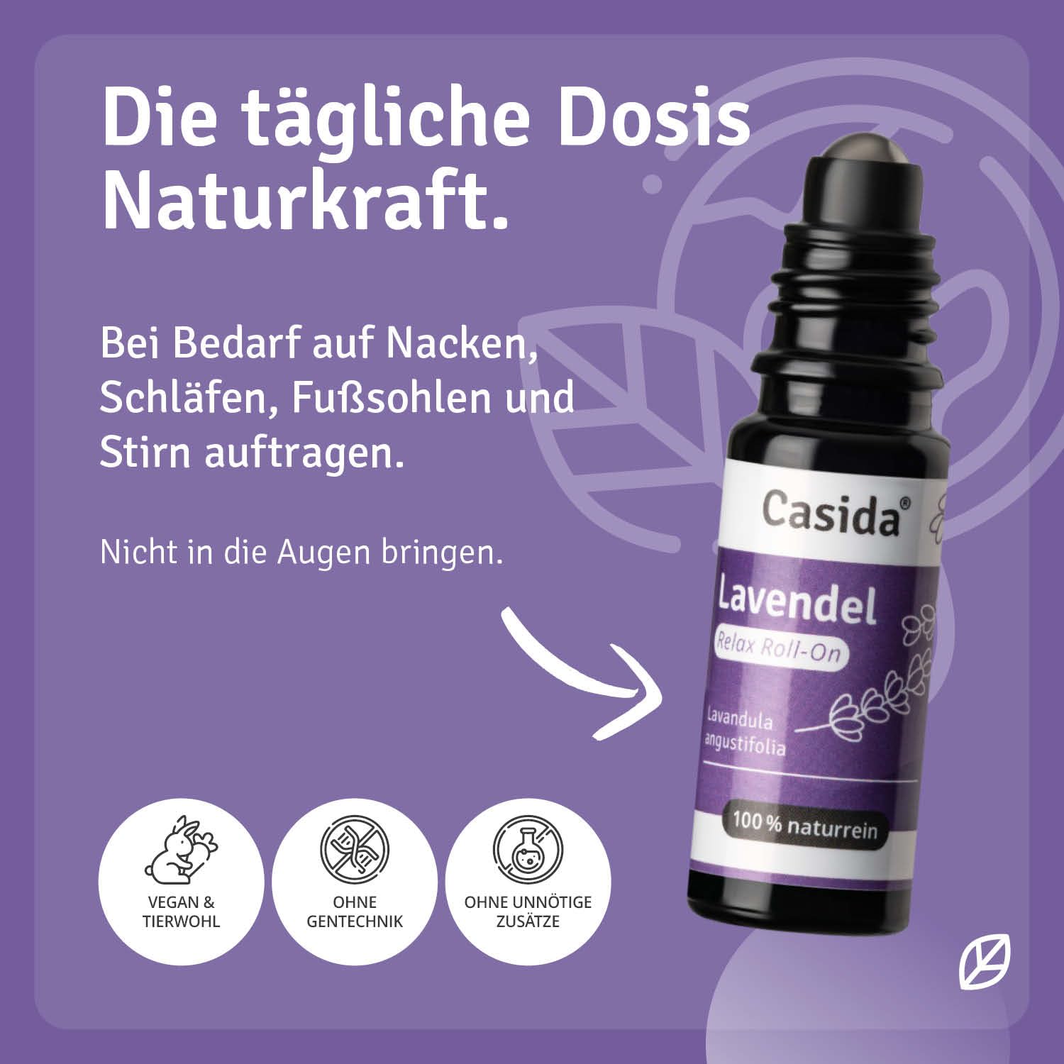 Casida® Roll-On de lavanda - roll-on para un ambiente armonioso y relajado - aceite perfumado, aceite esencial para aromaterapia, ideal para llevar siempre contigo - calidad de farmacias - 10 ml