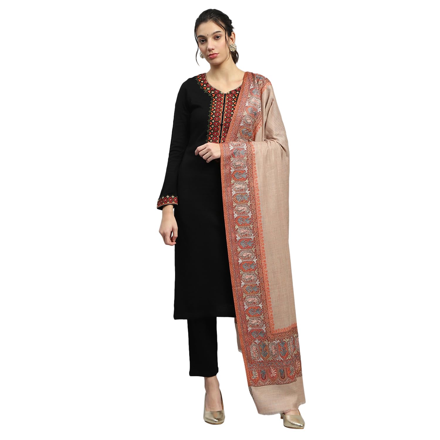 monte carlo Womens Self Design Reversible Shawl (224SHW7121)-picture-18