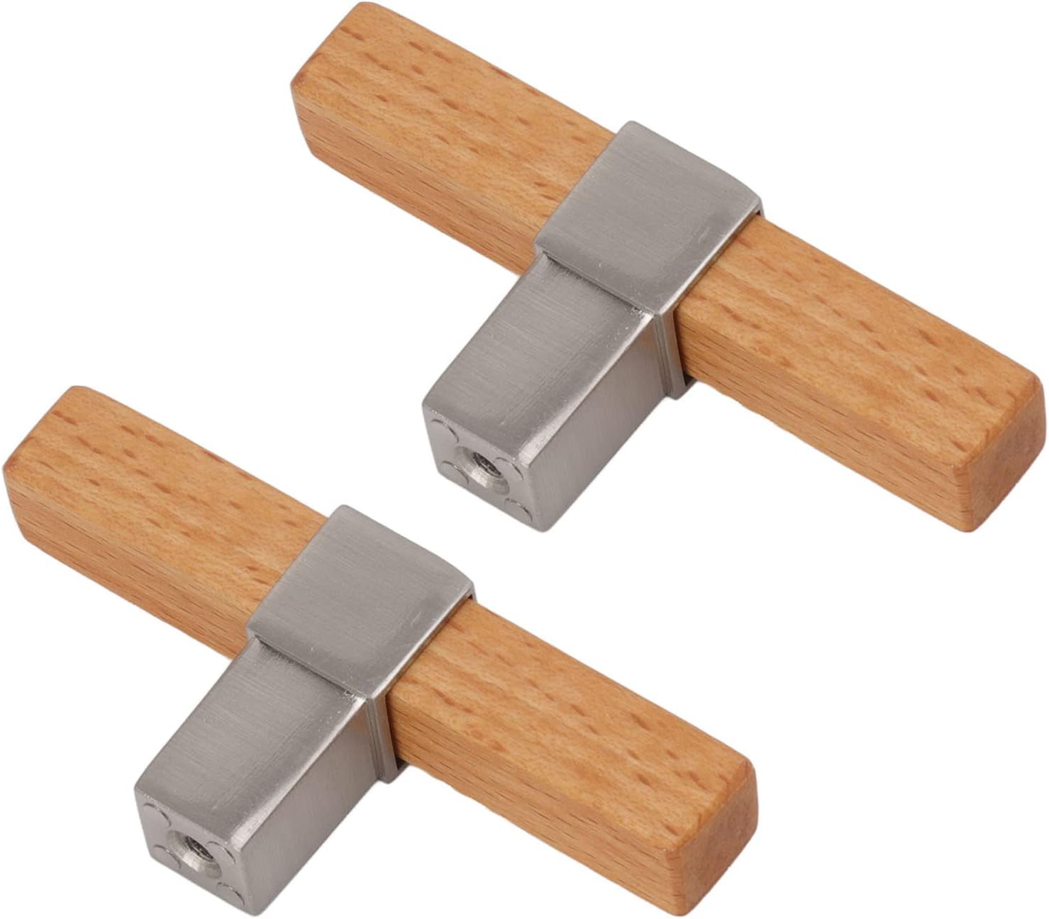 Omabeta Tirador de Manija de Puerta, Exterior Pulido Ergonómico, Moderno Y Elegante, Tirador de Cajón de 2 Piezas para Armarios(Plata cepillada)