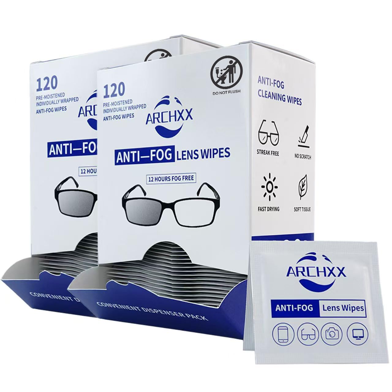 ARCHXX Anti Fog Wipes for Glasses