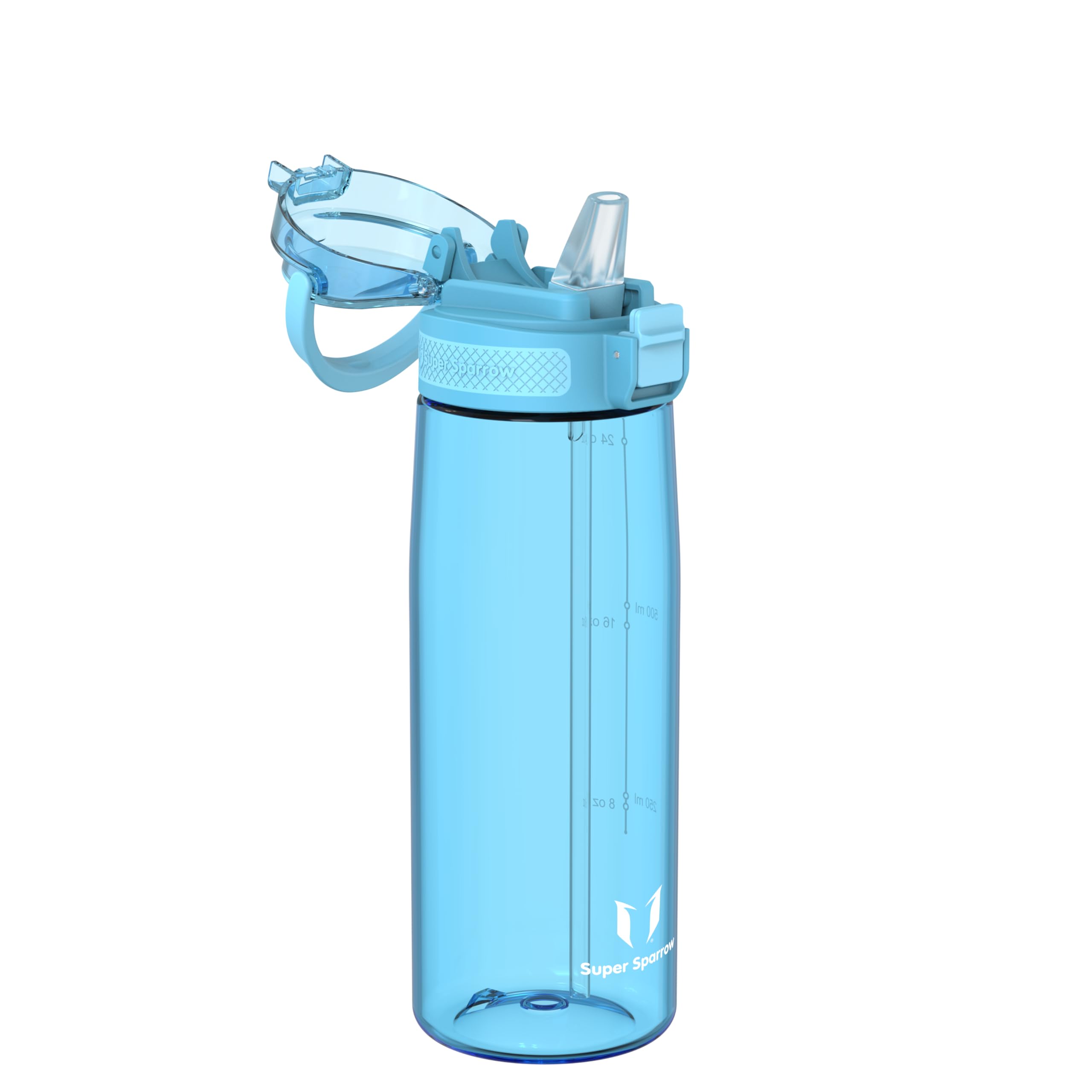 Super Sparrow Borraccia - TouchSip Sportiva Bottiglia - 500ml/750ml/1L - Tritan Senza BPA, a Prova di Perdite - Borracce con Cannuccia Ideale per Scuola e Sport