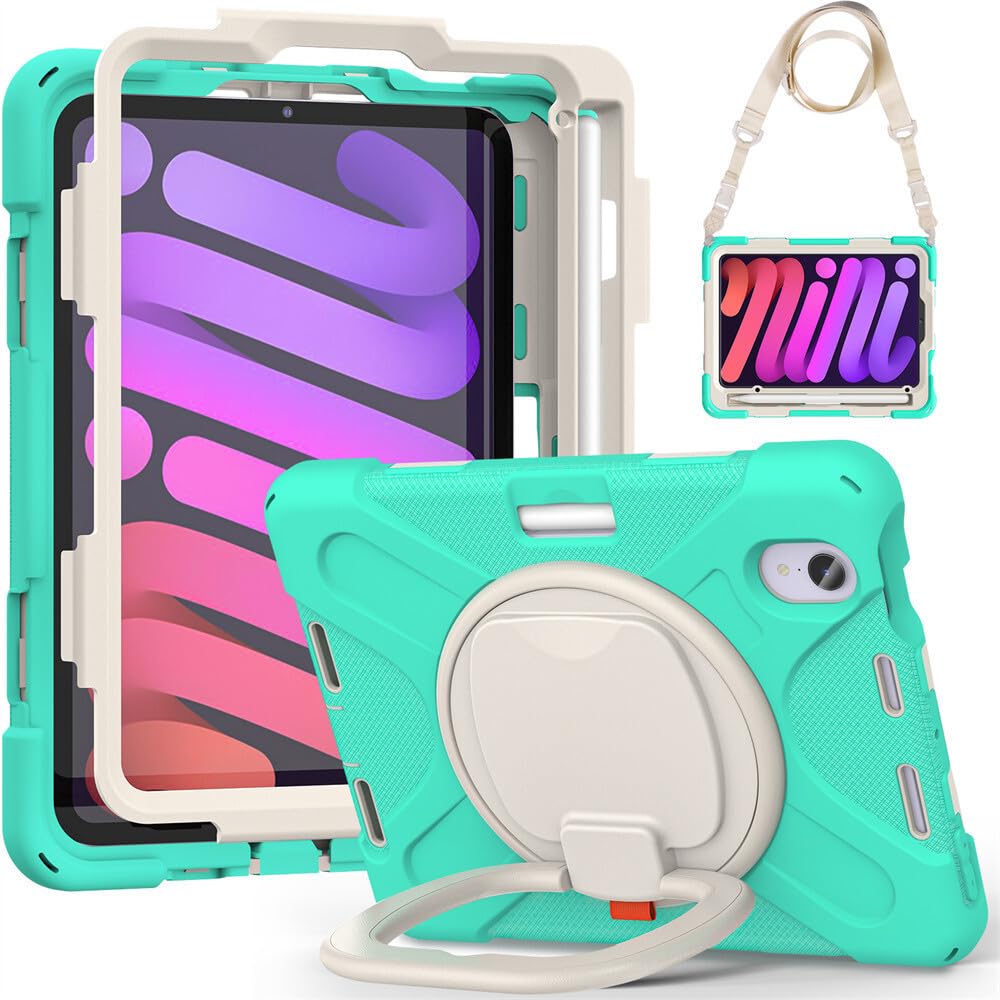 Housse iPad Mini 6th de protection intégrale vert menthe - 8