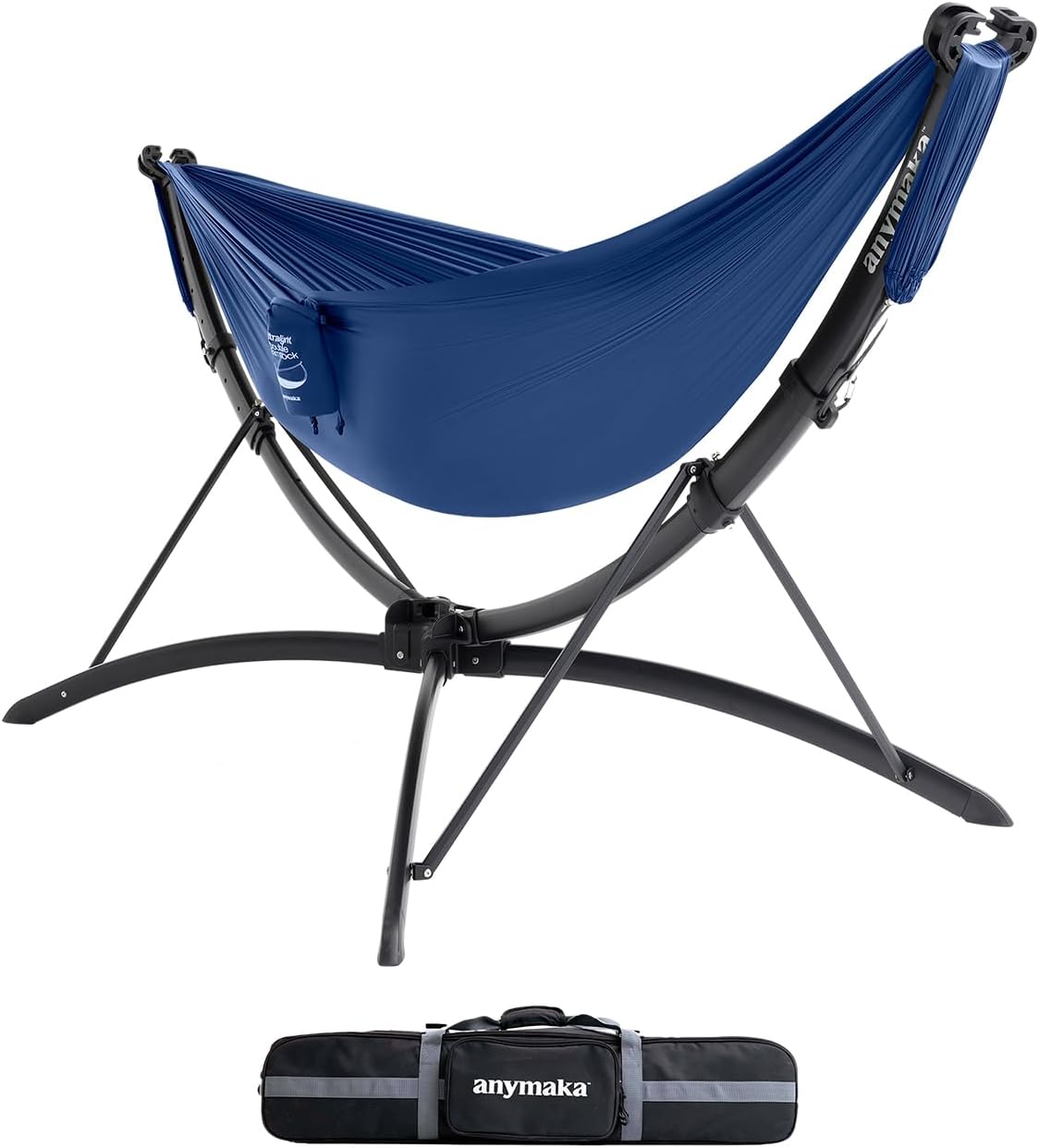 Set Up in 3 Seconds Adjustable Portable Aluminum Alloy Hammock Stand for Outside with Chair Mode & Lounge Mode up to 105''