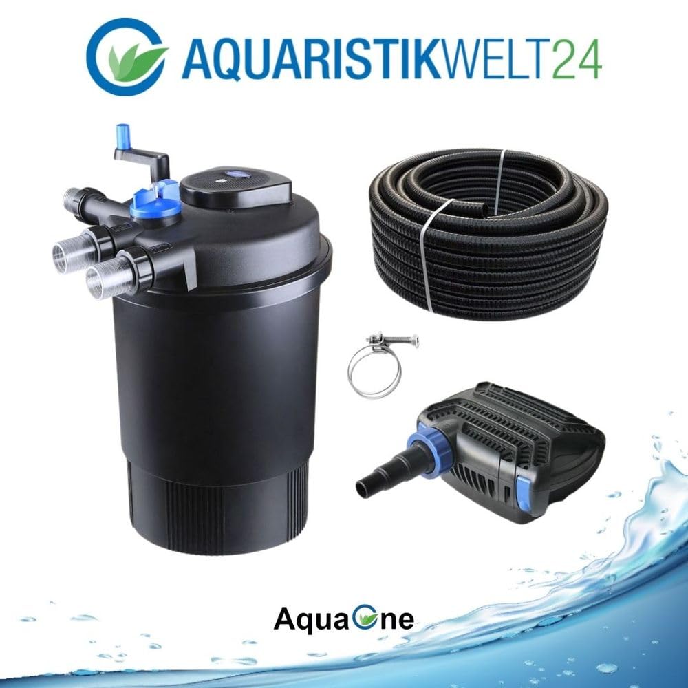 AquaOne Teich Filteranlage Set Nr.45 CPF 30000 Druckfilter 70W Eco Teichpumpe Teichgröße bis 60000l Teichschlauch Bachlauf UV Lampe