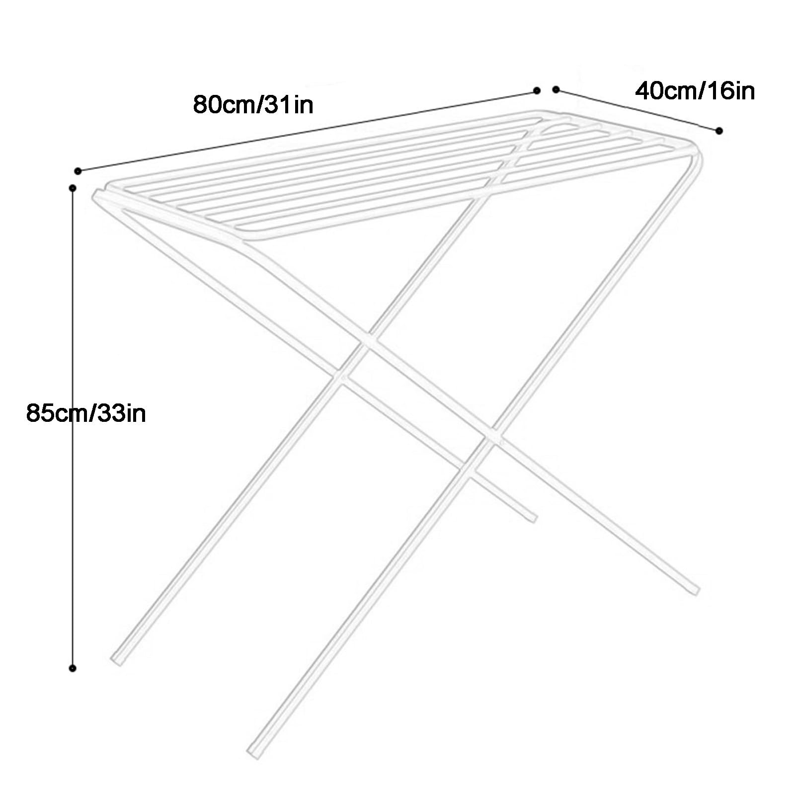 Suszarka do Ubrań z Grzejnikiem Olejowym, Składana Suszarka do Ubrań z Grzejnikiem Olejowym, Lakierowane Żelazo, Konstrukcja Wolnostojąca(White,80cm/31in)
