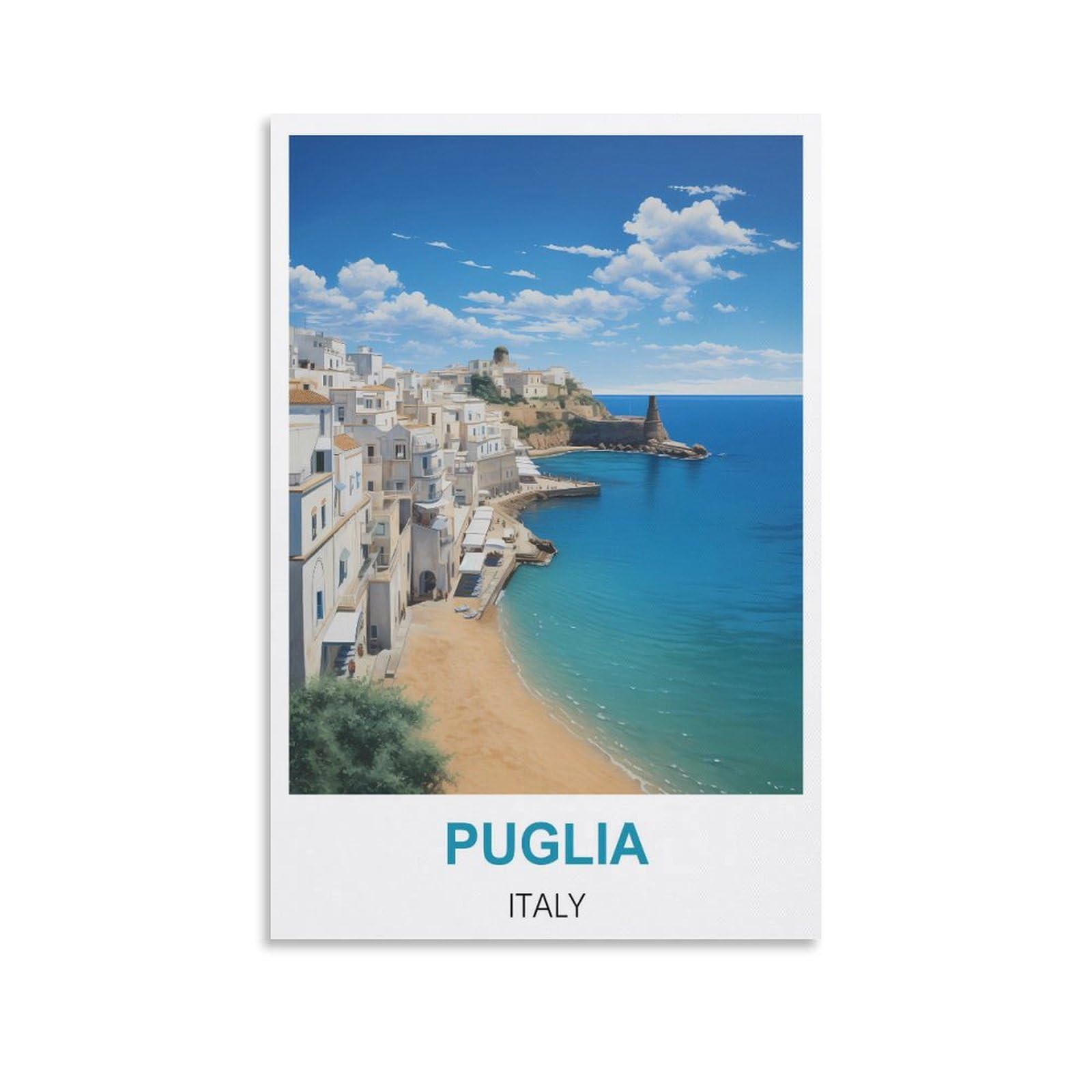 Metal Tin Sign Plaque Poster,Puglia Italys,Vintage Metal Tin Sign Inspirational Retro Art Poster for Home Office, Cafe Bar Wall Decor 20x30cm