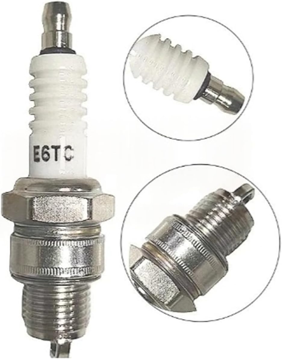 Spark Plug Ignition Component E6TC Compatible For 49cc 60cc 66cc 80cc 110cc Motorized Bicycle ATV Scooter Dirt Pit Bike Quad Go Kart(3PCS)