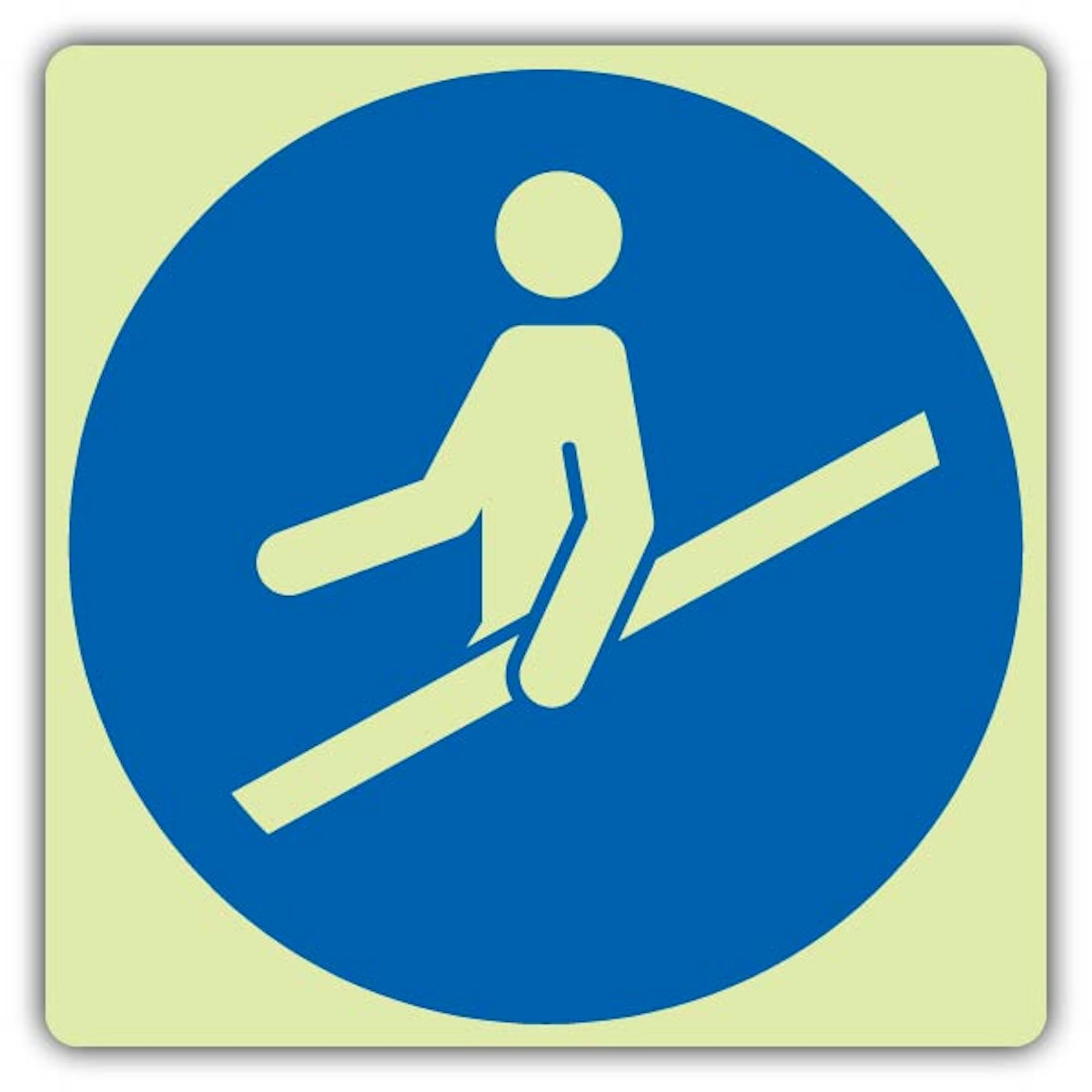 V Safety Handrail Symbole 450 x 450 mm Triple Glow Rigide