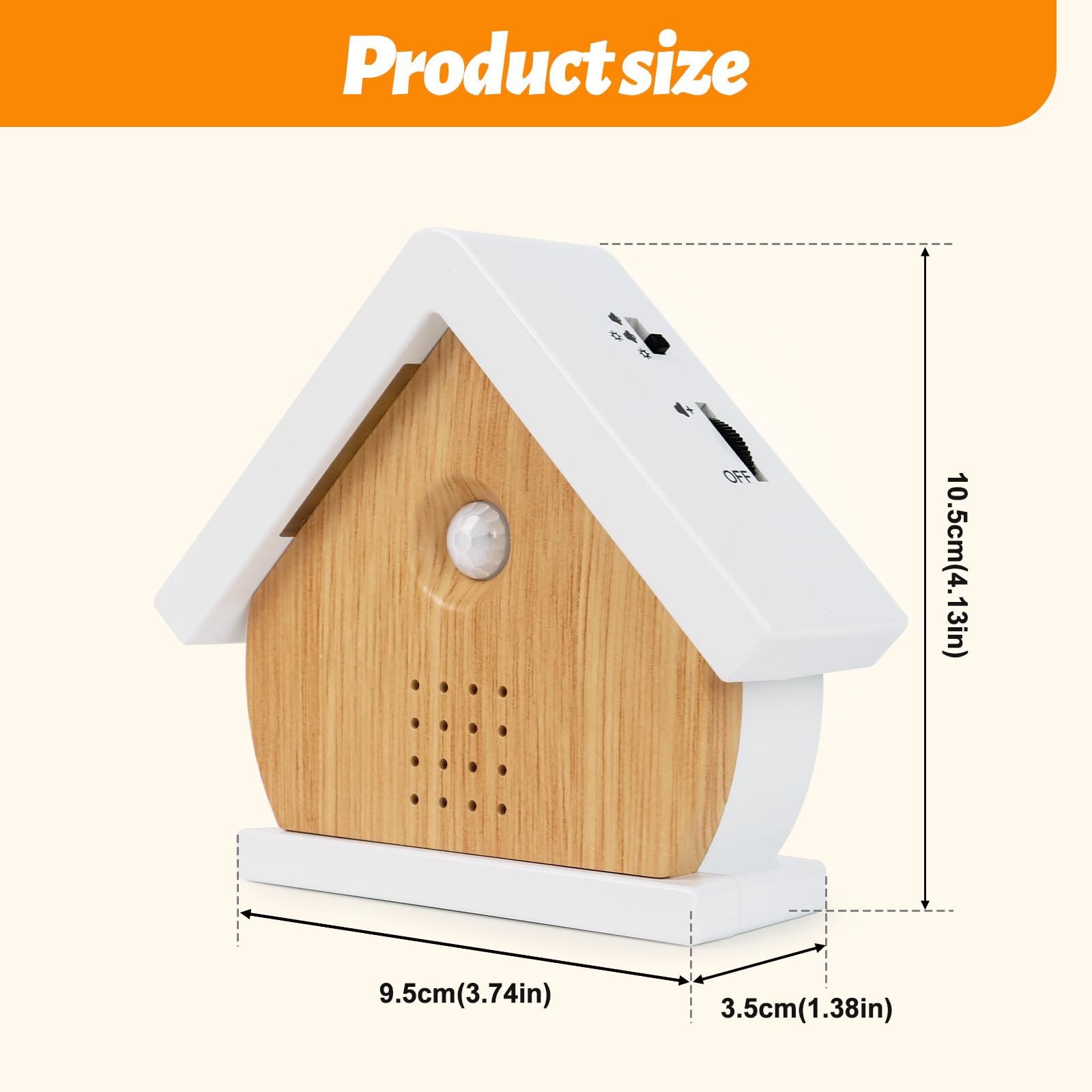 Natürliche Klangbox mit Bewegungssensor: 12 Naturgeräusche wie Vögel & Regen für Entspannung, Schlaf & Fokus. Inkl. Timer, Saugnapf + gratis Klettband zur flexiblen Montage.