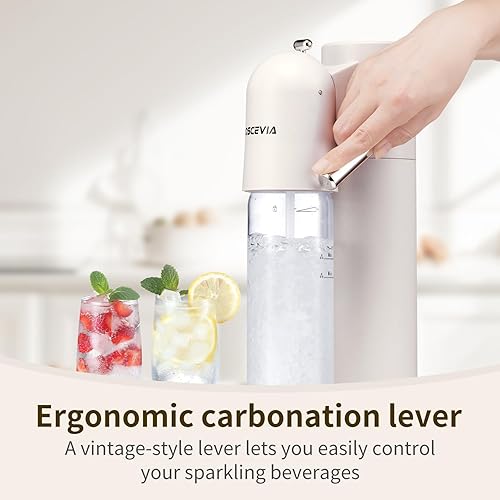 Miniatura 3 de Máquina de agua con gas, seltzer y carbonatador para bebidas, dispensador de vapor de soda, máquina carbonatadora con botellas sin BPA (1 L+0.5 L),