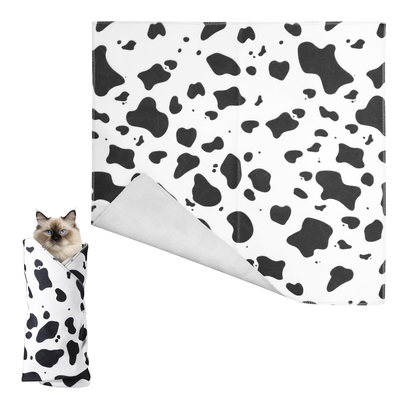 Photo 1 of Cat Wrap for Grooming, 21.6x21.6in Soft Fabric Self-Adherent Cat Burrito Towel Restraint Wrap Anti-Bite & Anti-Scratch Cat Swaddle Wrap Washing Bag for Cutting Trimming Clipping Nails Medicine