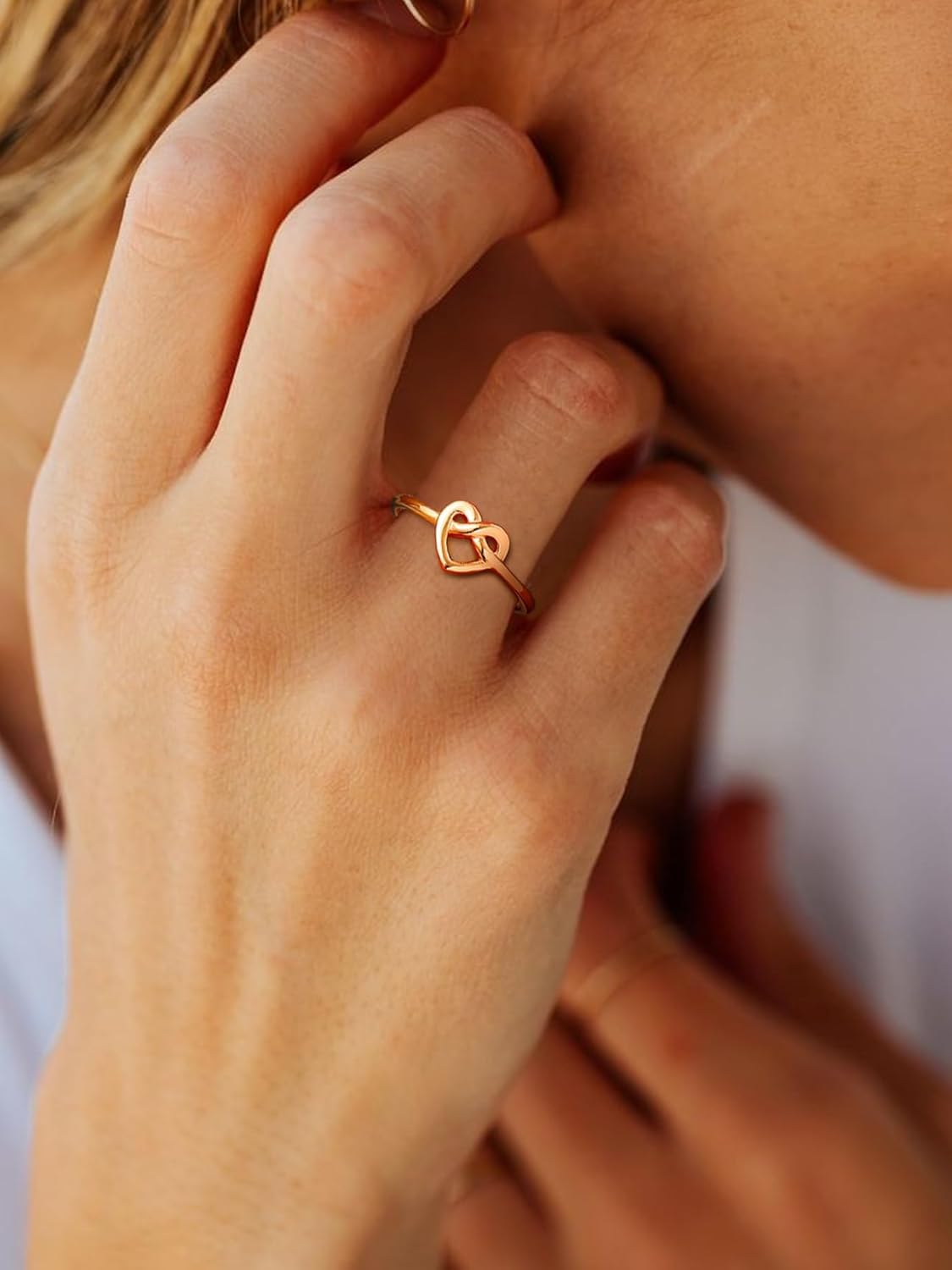 Bestyle 925 Sterling Silver Ring for Women, Minimalist Claddagh Ring Celtic Knot Ring for Women, Irish Promise Wedding Band, Gold/Rose Gold Vermeil Women Band Ring, Stackable, Gift for Her - Image 3