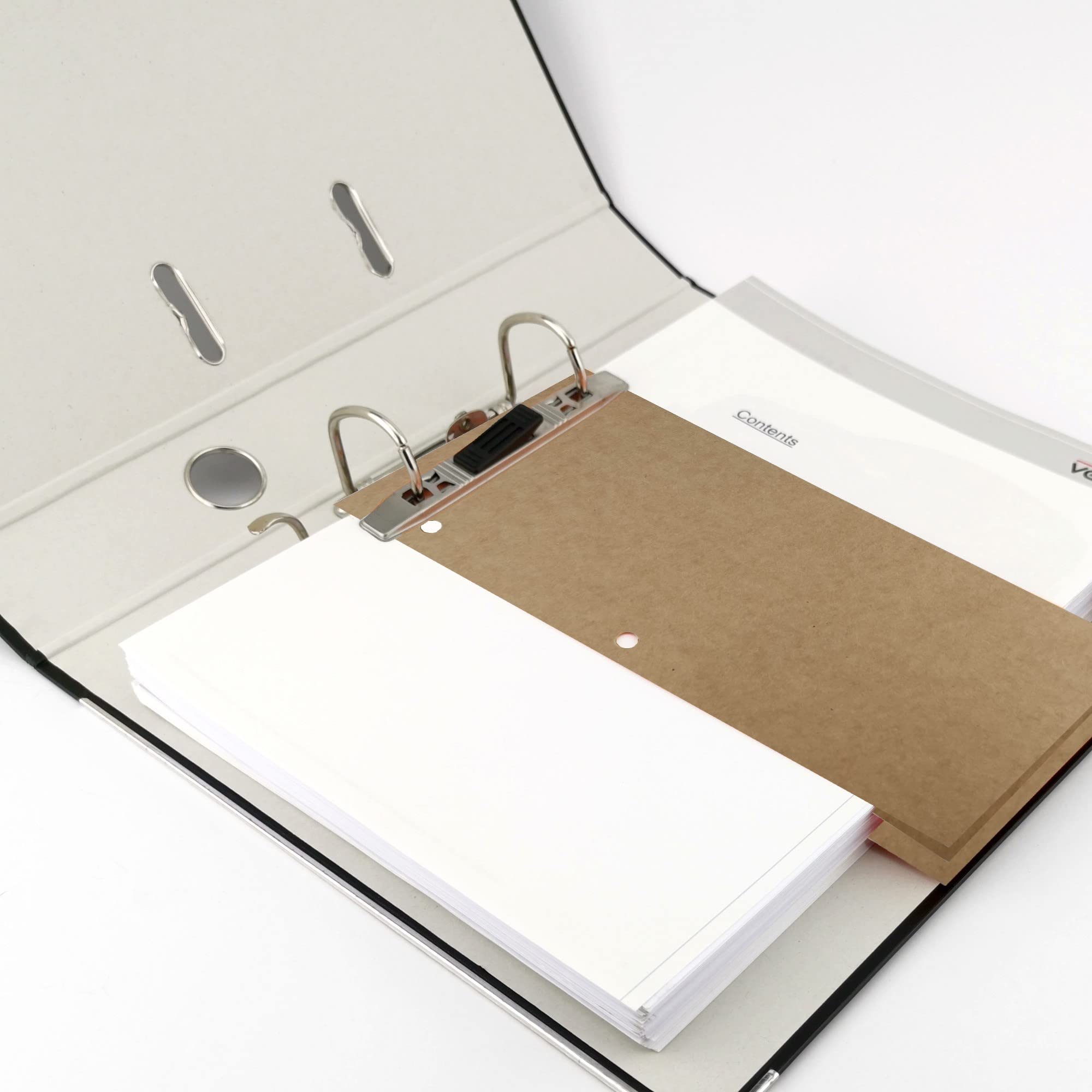 D.RECT 50 Kartonowych Pasków Dzielących 10,5x23,5 cm Zakładki Dzielące Arkusze Dzielące Segregator 300g/m² Papier Kraft