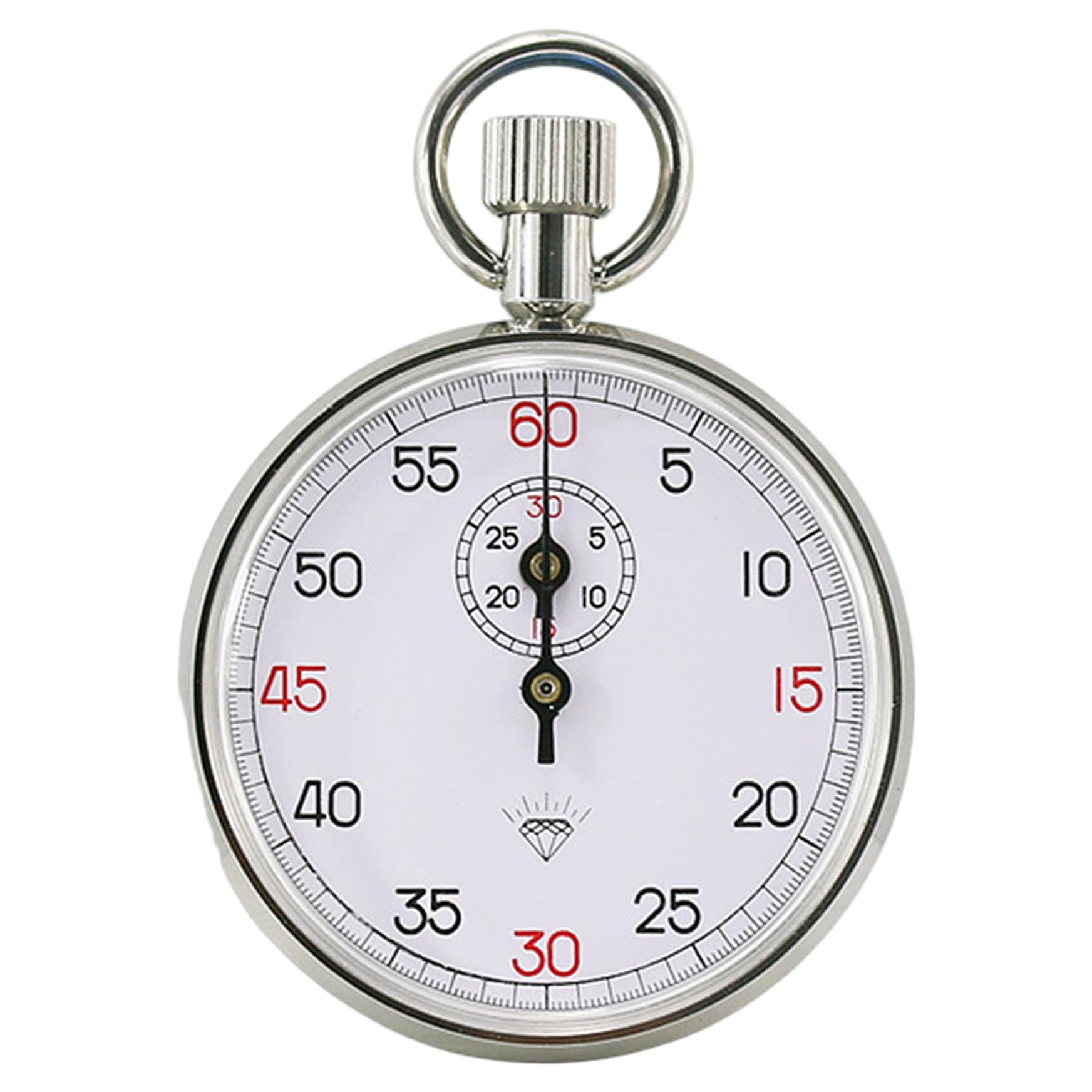 Cronómetro mecánico con cronómetro, cronómetro analógico de 13 joyas con sincronización precisa para deportes y laboratorio, cronómetro de esfera blanca con cordón, 60s/30 m