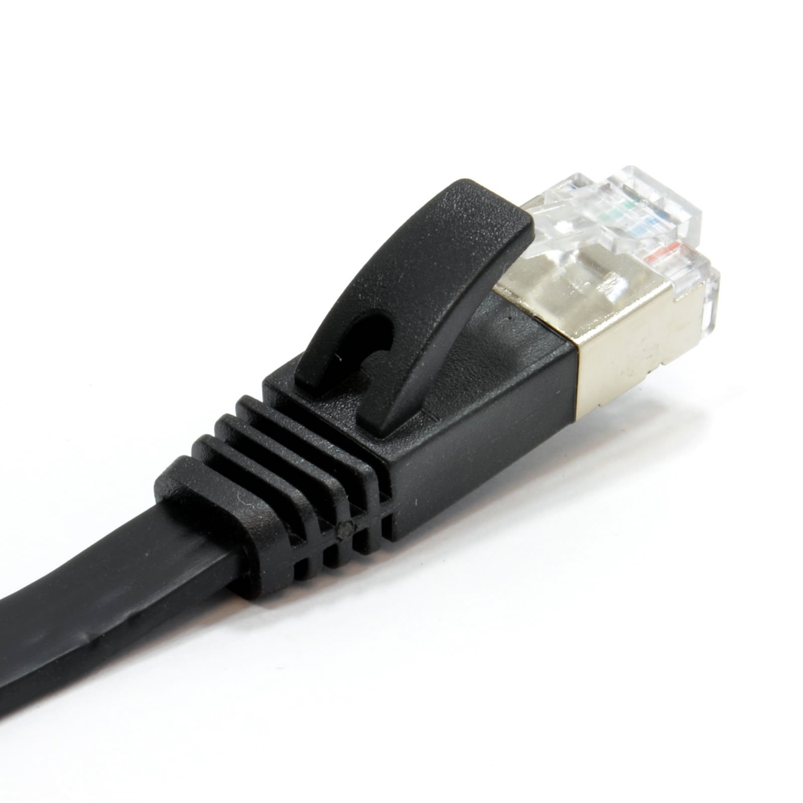 Câble Ethernet CAT6 Plat Noir 4 Mètres - Faible Profil, Gigabit - Pour Connexion Réseau RJ45