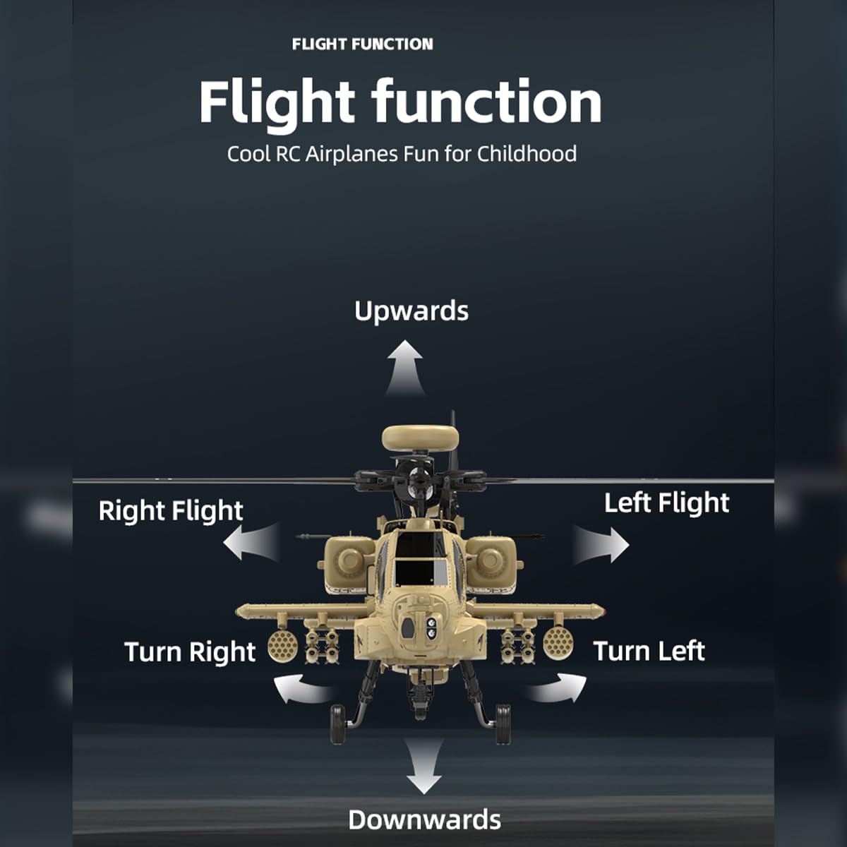 YU Xiang F11-N AH64 - Helicóptero teledirigido (escala 1:32, 2,4
