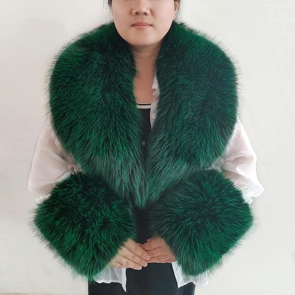 ROCILA Winter Faux Fur Collar Imitation Fur Scarf Cuffs Set Luxury Fur Shawl Wraps Women Men Coat Large Size Neck Warmer Furry Scarves