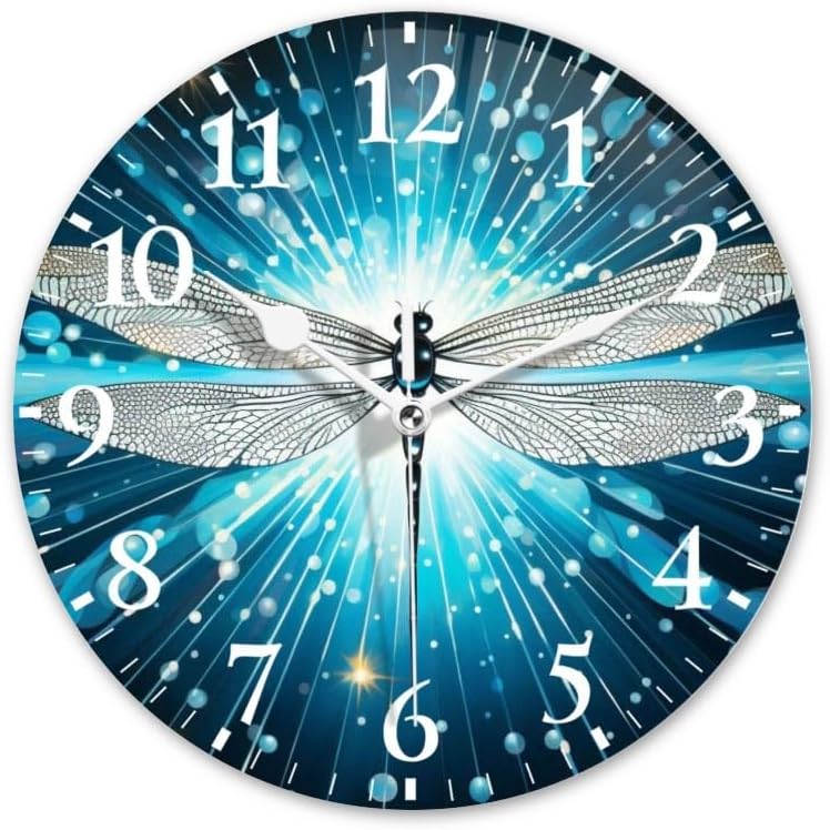 Battery Operated Round Wall Clock Non-Ticking Silent Analog Clcok Decorative for Living Room,Office,Kitchen-Brown Bear in Mountainous Scene(16inch)