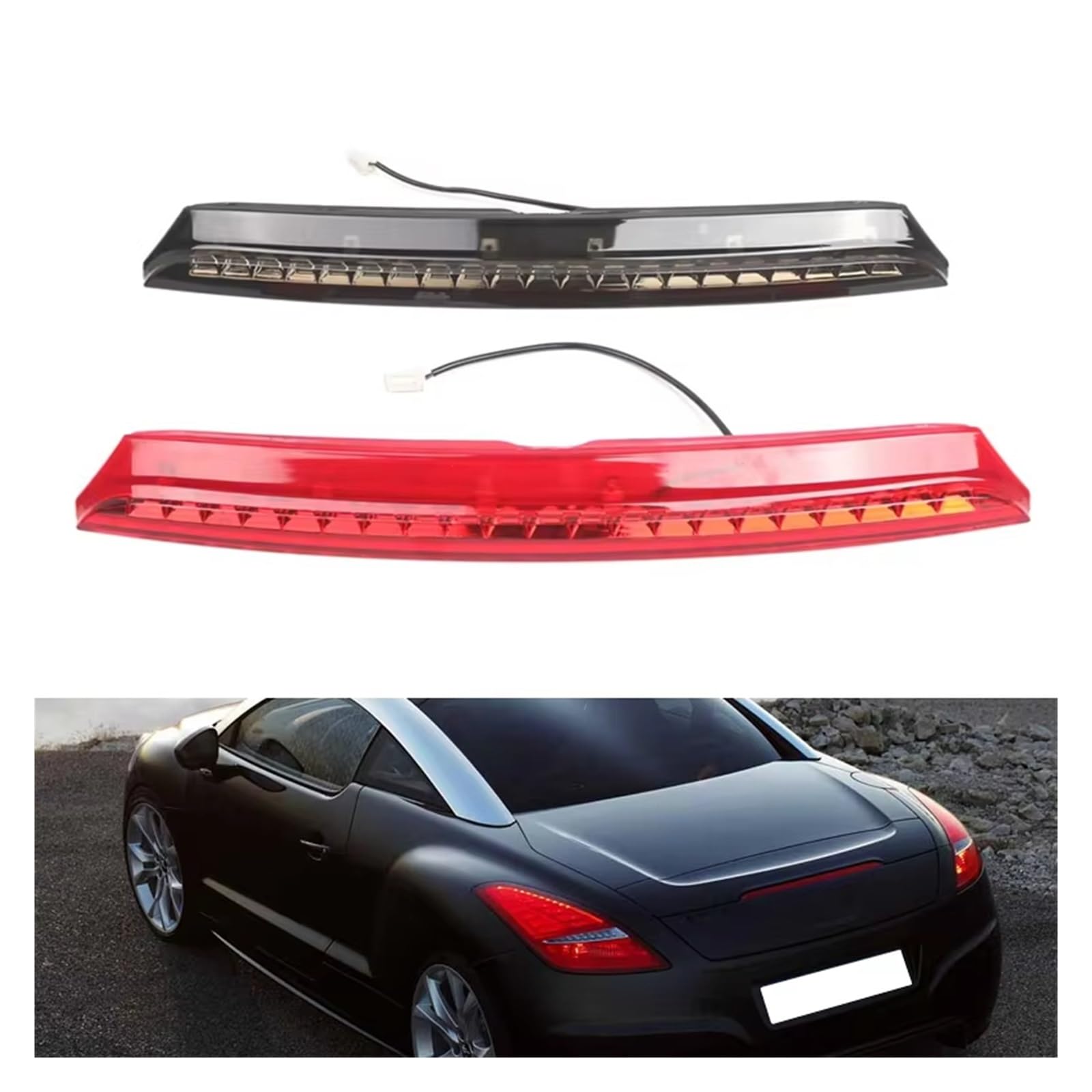traseras Para Peugeot RCZ 2010 2011 2012 2013 2014 2015 Auto tercera luz de freno lámpara alto nivel 6350KE 40700780 trasero coche Luces de freno(Rojo)
