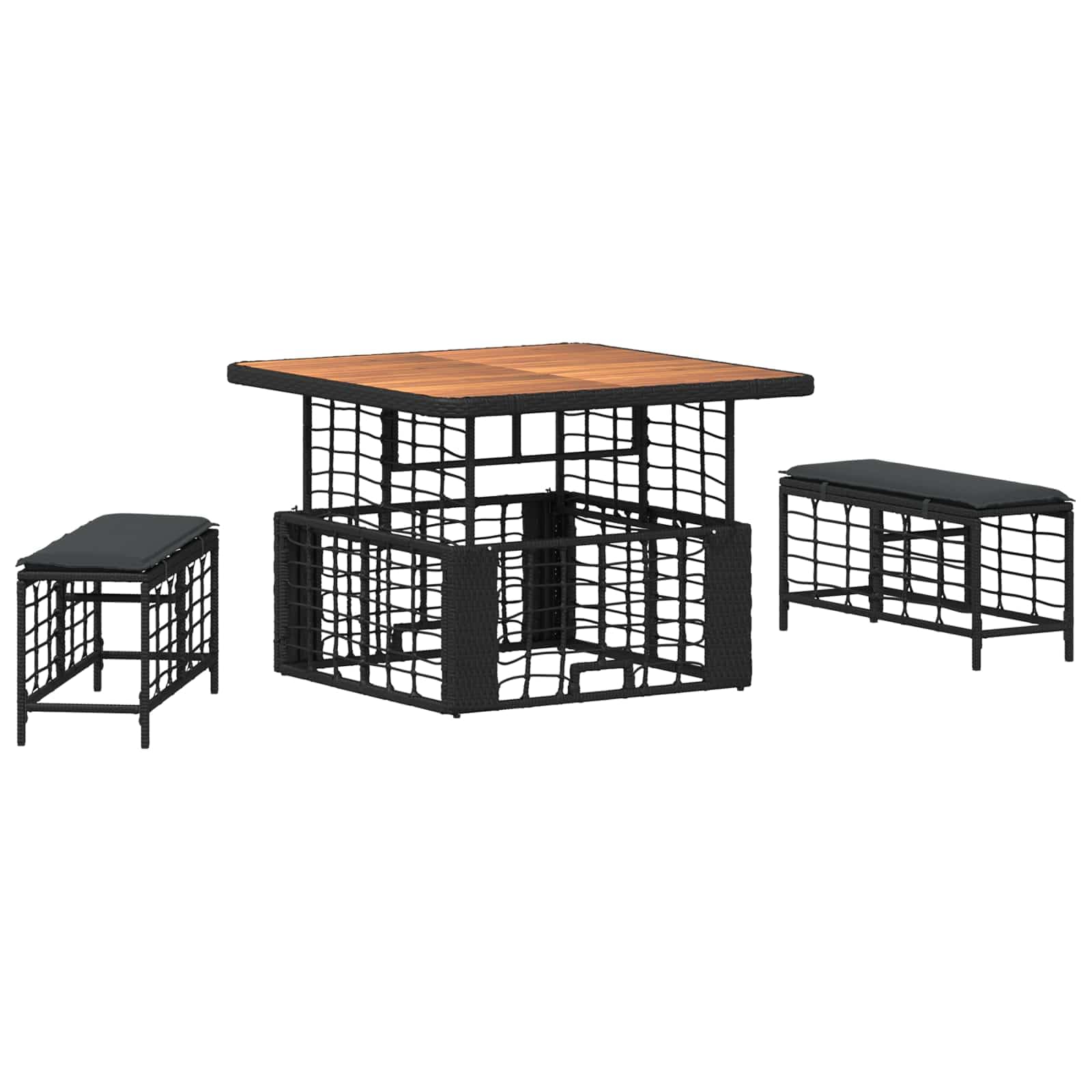 Conjunto de comedor de jardín para terraza o balcón con madera de acacia