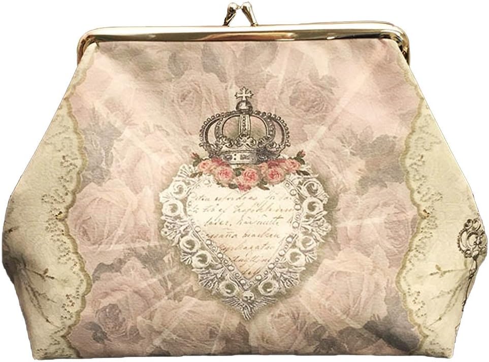 Van Asch Secret Heart Victorian Crown Skeleton Keys Kisslock Cosmetic Wash Bag