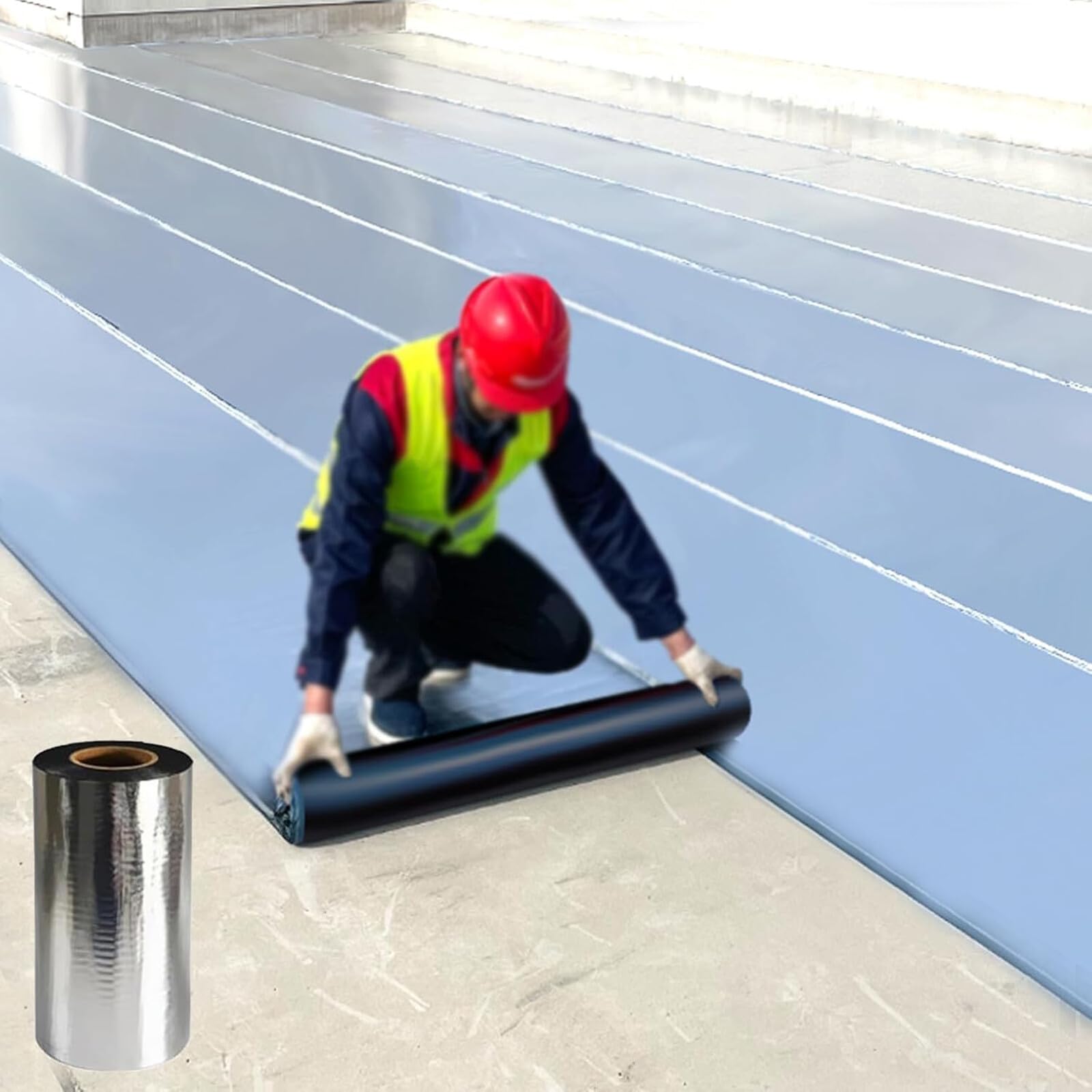 Genérico Cinta de Aluminio Impermeable - Reparación de Fugas de butilo para techos, canalones, Barcos, conductos, caravanas y toldos - Cinta de parcheo de Alta Resistencia, 50 cm x 8 m para una soluc