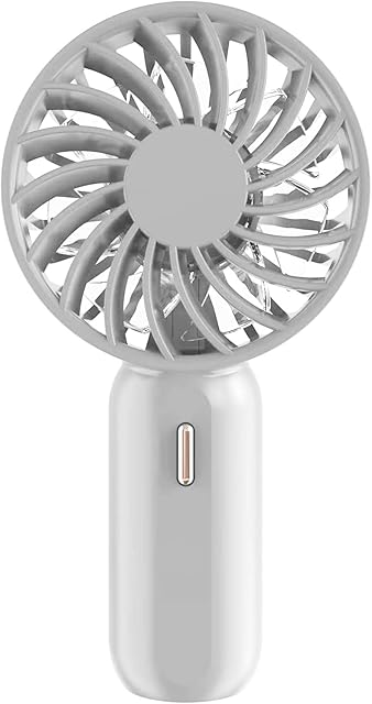 CUQOO Personal Portable Mini Hand Fan with Rechargeable Battery, Mini Handheld Fan with USB Charging, 3 Adjustable Speed, Super Mini Size, perfect for Travelling, Home, Outdoor, Office, School (White)