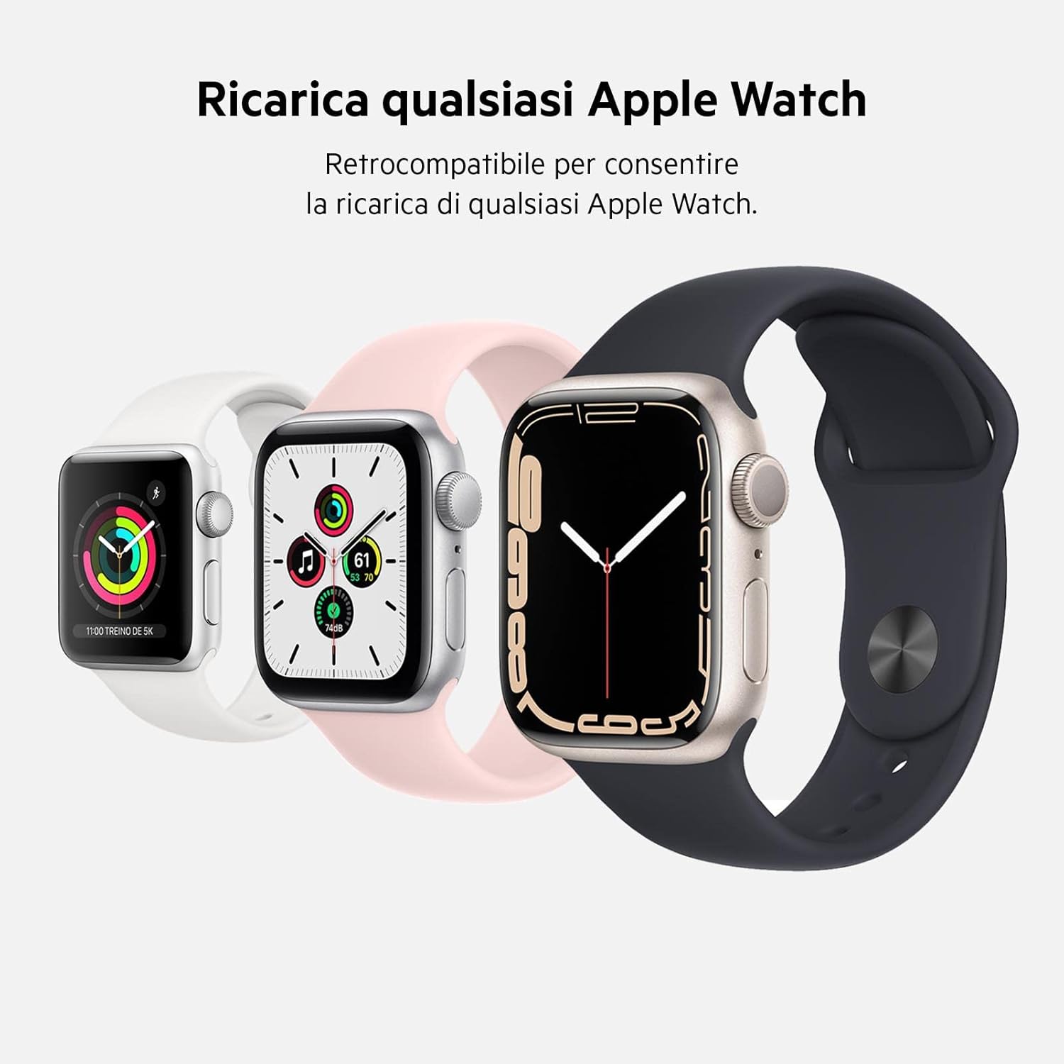 Belkin Caricabatteria per Apple Watch, Tappetino di ricarica wireless rapida da viaggio certificato MFi, modalità Notte, design minimalista, cavo USB-C incluso, Apple Watch Series 8, 7, 6, 5, Ultra Belkin Caricabatteria per Apple Watch, Tappetino di ricarica wireless rapida da viaggio certificato MFi, modalità Notte, design minimalista, cavo USB-C incluso, Apple Watch Series 8, 7, 6, 5, Ultra