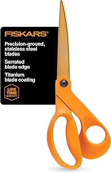 Fiskars Titanium Shop Shears, Stainless Steel Precision-ground Scissors for All