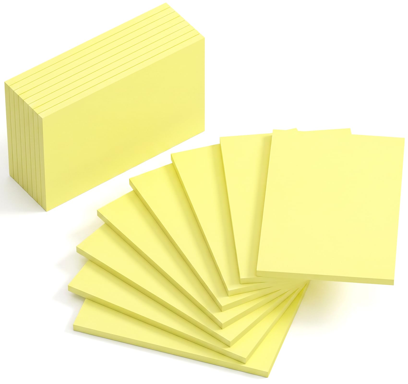 10,2 x 15,2 cm gelbe Haftnotizen, groß, 400 Stück, recycelbare Haftnotizen, 8 Stück, starke selbstklebende Notizblöcke, große Blöcke, einfach zu verschieben, Notizen für Zuhause, Schule, Büro