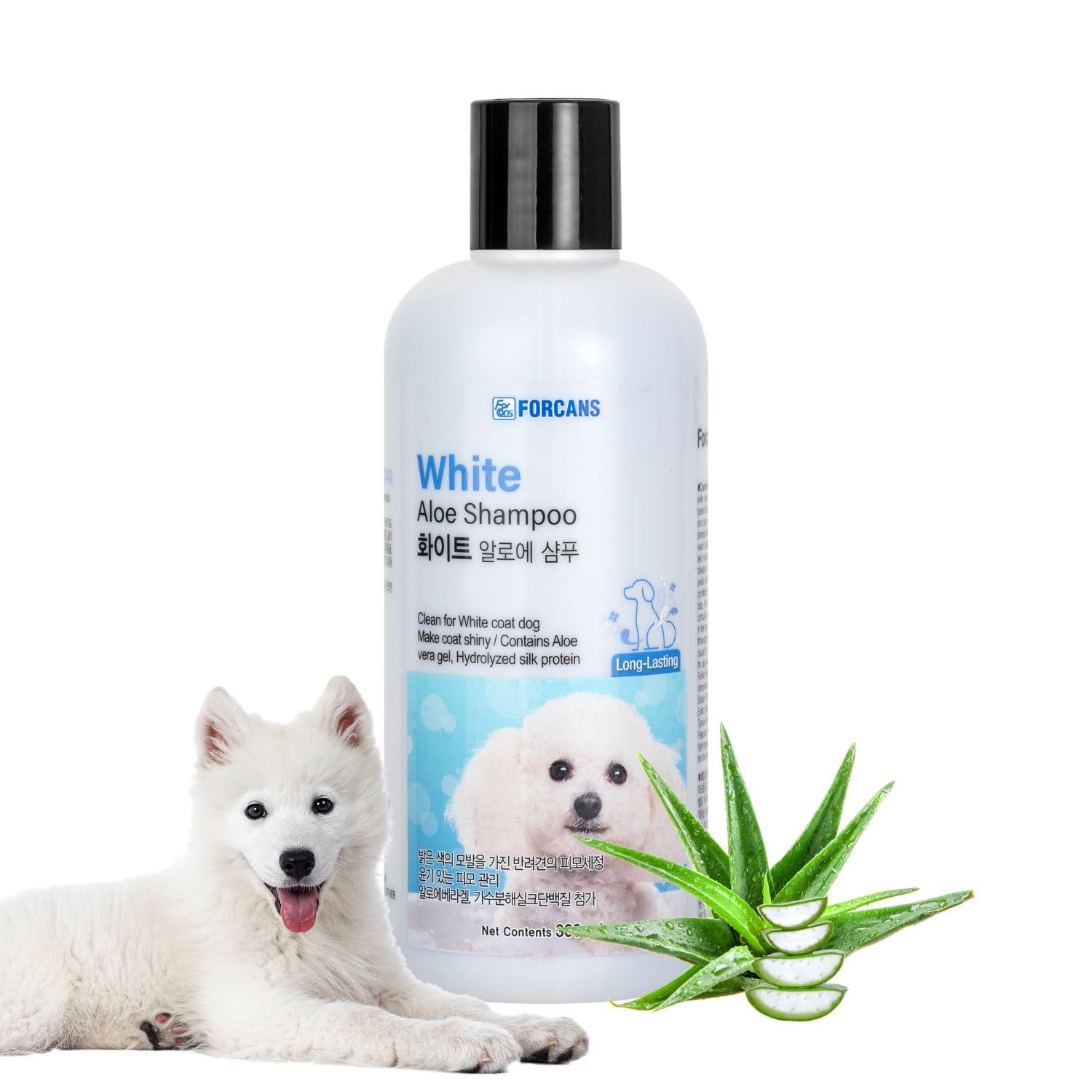 Sponsored Ad - Forcans White Coat Aloe Shampoo for Dogs 300ml – Brightening & Moisturizing Formula | Enhances White Coats | Gentle on Skin | Smooth Shiny Finish | Aloe Vera Pet Shampoo