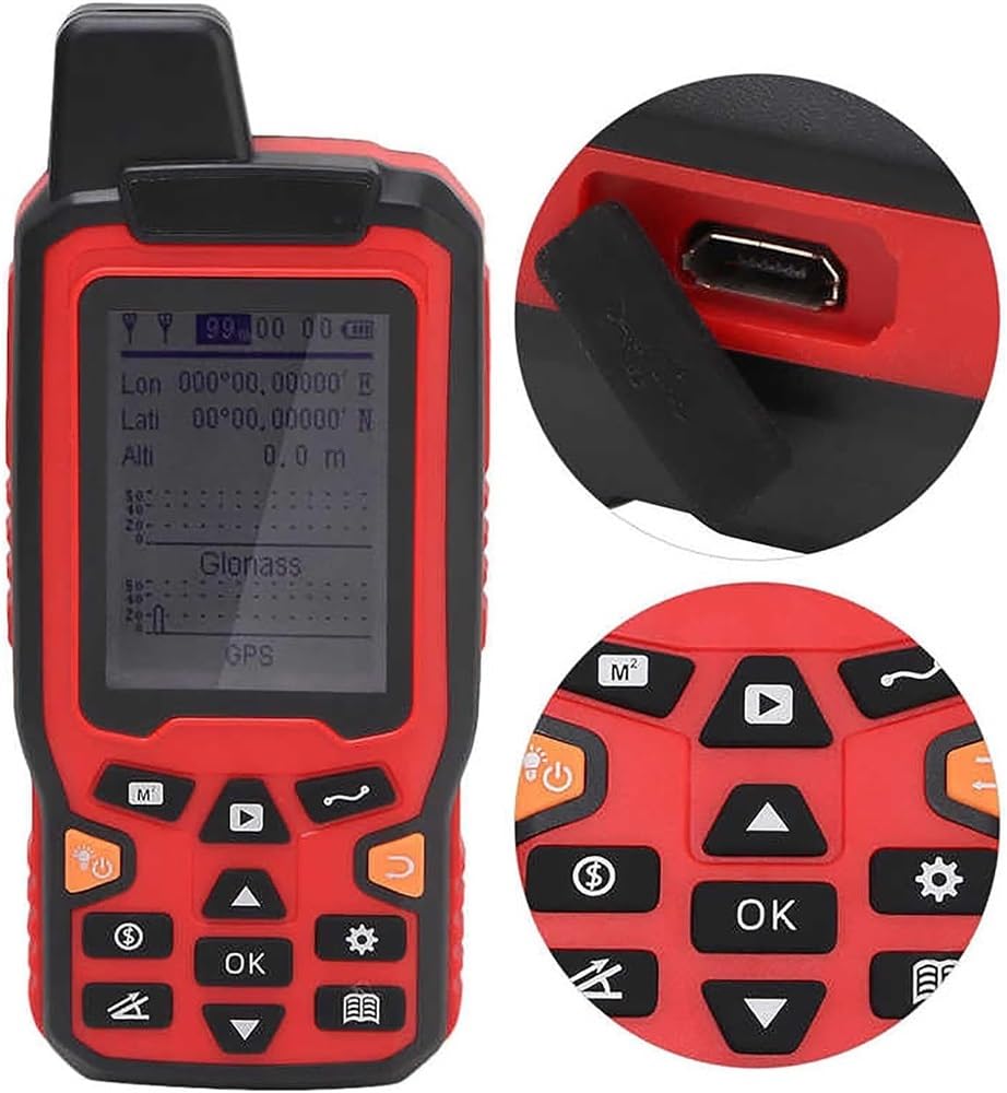 Miernik lądowy GPS, ręczne urządzenie do pomiaru powierzchni, sprzęt do pomiarów GPS z wyświetlaczem LCD 2,4", 3 tryby pomiaru, przenośny i wodoodporny, do rolnictwa, lasu, morza