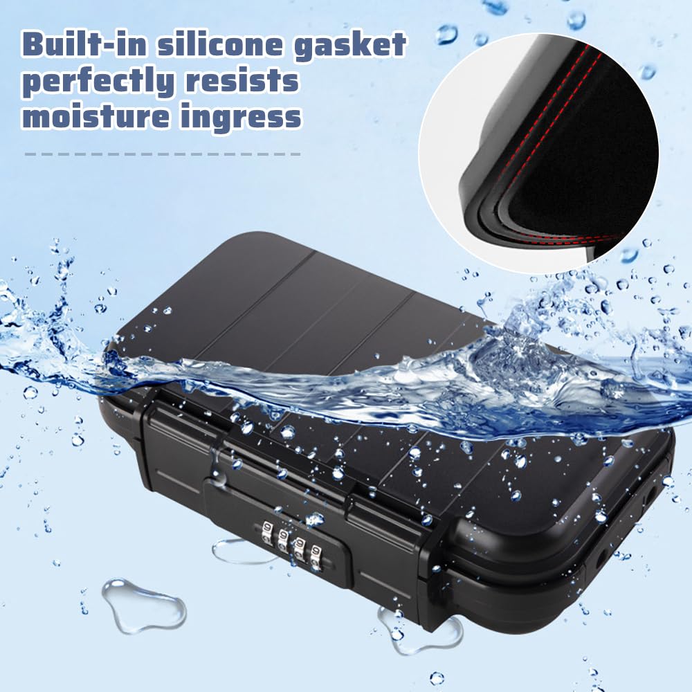 Cassaforte Portatile con Combinazione, Cassetta di Sicurezza Piccola con Codice Numerico, Mini Cassaforte Portatile con Rimovibile Fune per Spiaggia, Viaggi, Campeggio, Ufficio