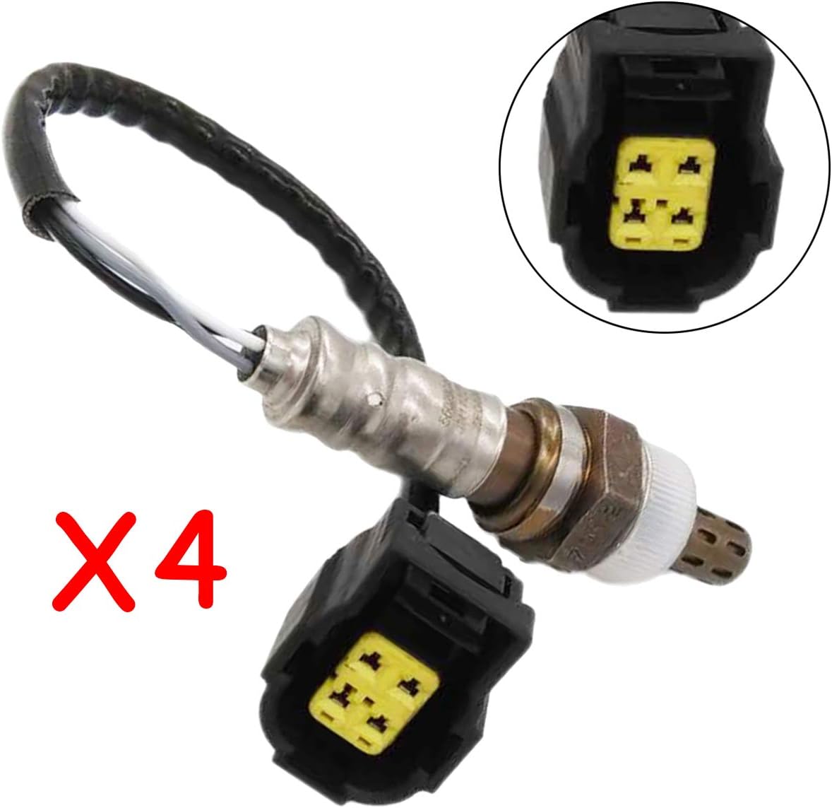 4Pcs Upstream and Downstream O2 Sensor Oxygen Sensor Fit for 2004-2013 Dodge Avenger Challenger Charger Magnum Nitro Ram 1500 Pickup Jeep Commander Liberty Chrysler 300 Sebring 234-4587 x4