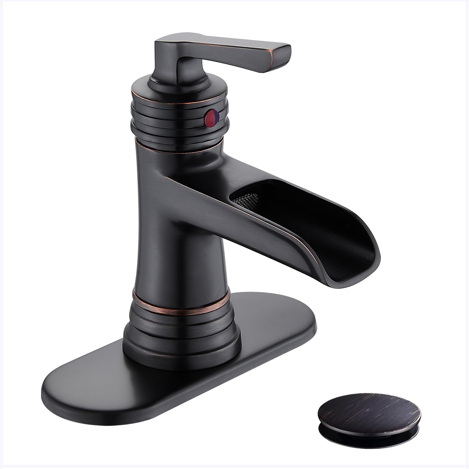 SANLIV Waterfall Bathroom Faucet installed on a sink