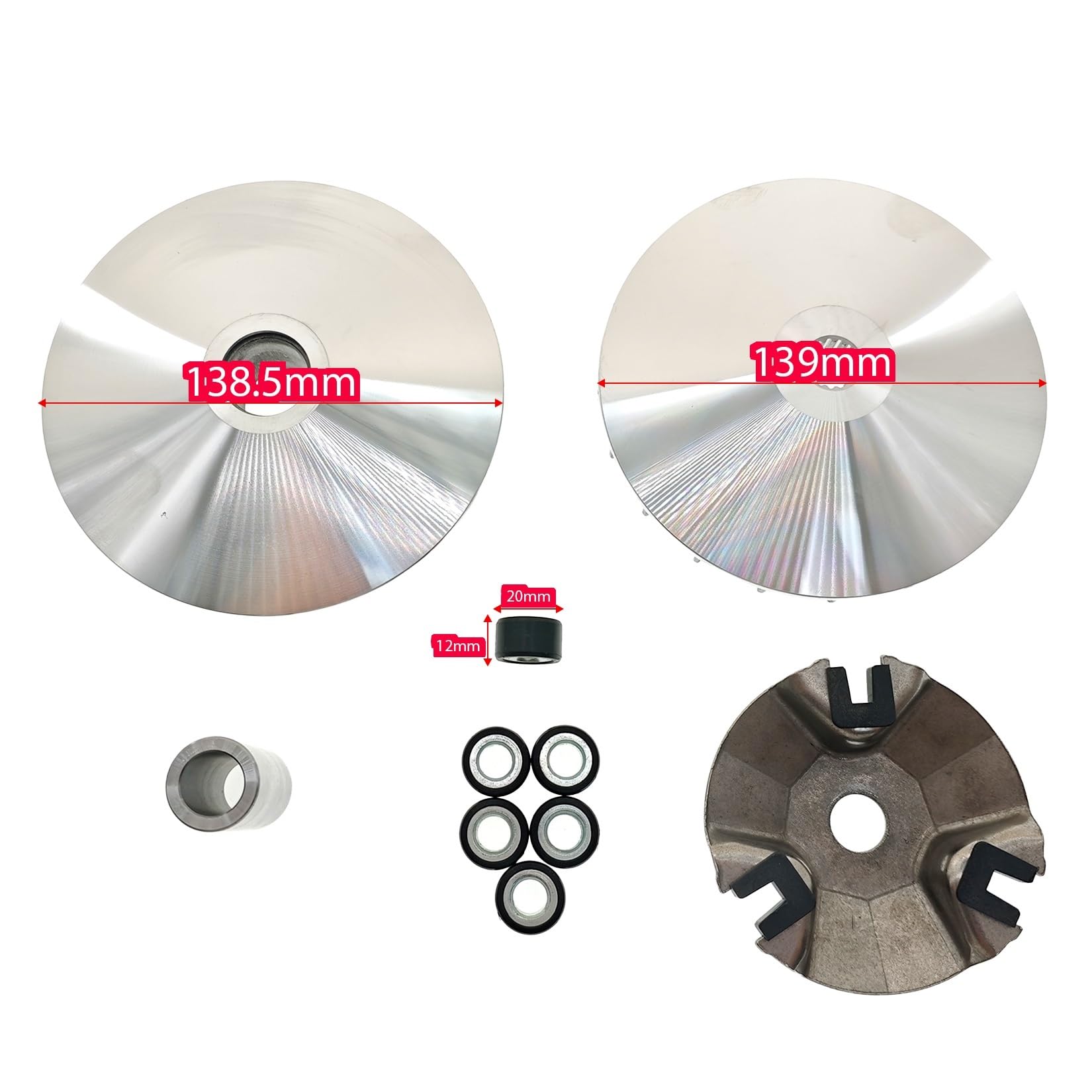 Variador para NMAX125 NMAX150 NMAX155 XMAX125 MBK OCITO N-MAX NMAX Xmax TRICITY 125 155, Rodillo de Montaje polea Facial | One Set