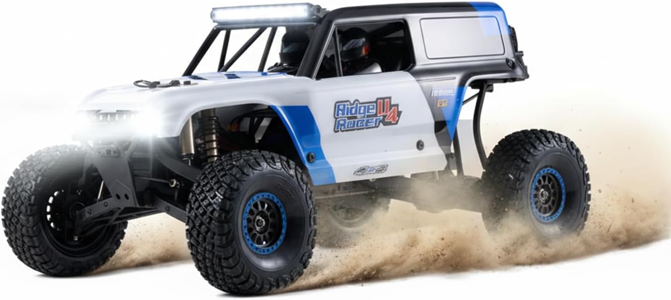 EAZYRC ROCHOBBY 1/7 Ridge Racer U4 Brushless RC Cars, 4400 Bronco Body Licensed by Ford, RC Crawler 4X4 Truck, 49 MPH Off-Road Waterproof Vehicle, 2.4GHz 5CH Remote, LED Lights (RS Version, Blue)