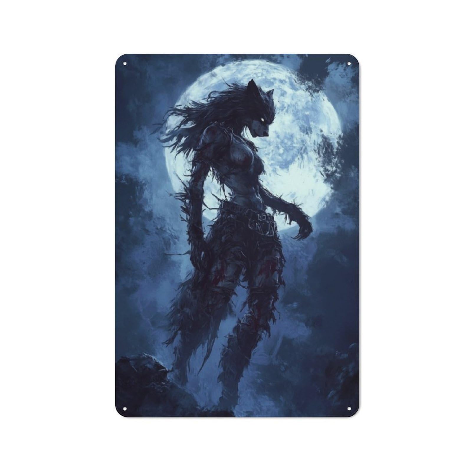 Junmoney Howl Of The Moonlit Huntress Rustic Metal Sign 30X20cm For Kitchen Or Home Bar, Gift For Kitchen Decor Lovers During The Christmas Season